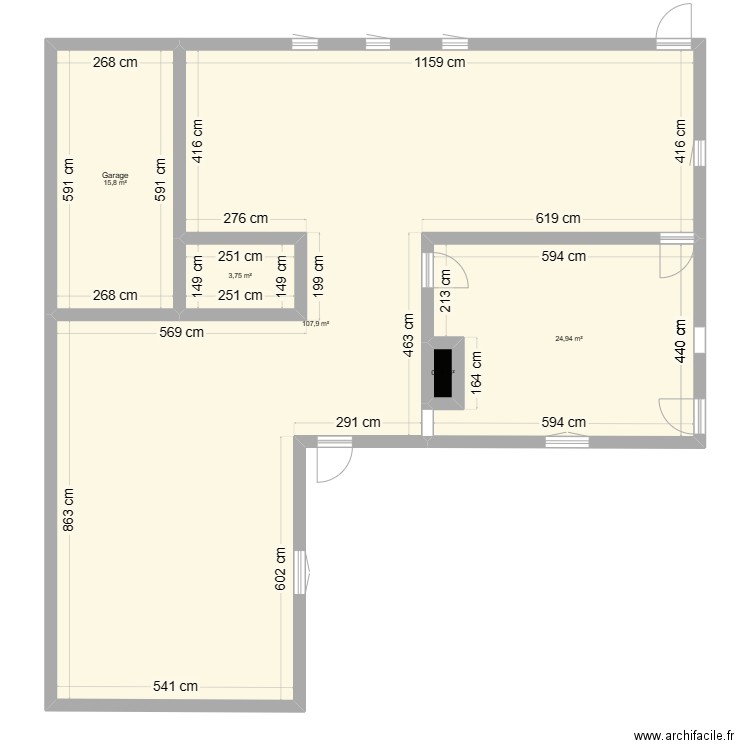 Maison Brettes 3. Plan de 5 pièces et 153 m2