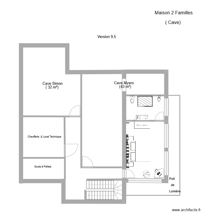Maison 2 familles Myers-Simon Cave pour impression. Plan de 0 pièce et 0 m2