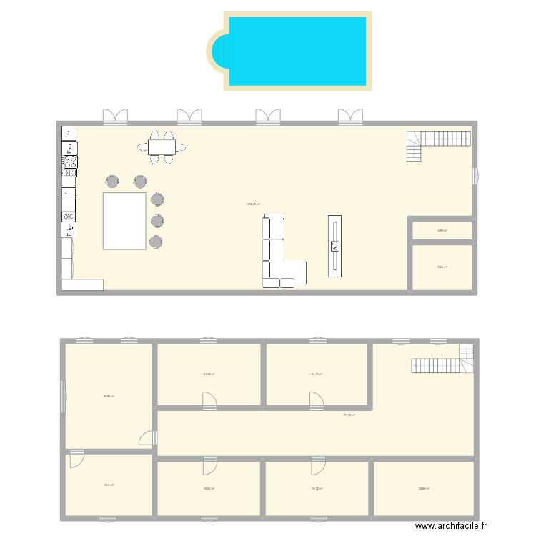 maison nina. Plan de 11 pièces et 442 m2