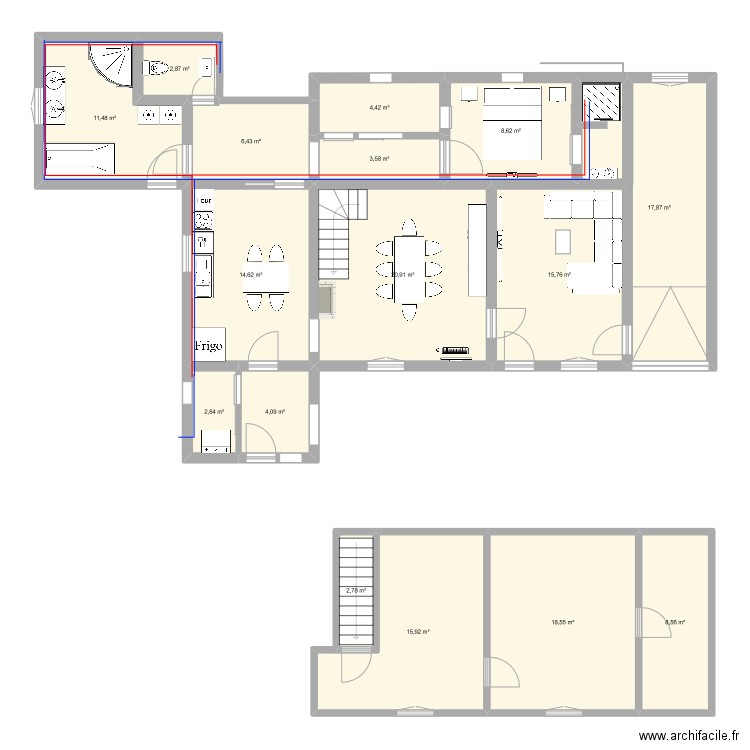 Plan nouvelle maison. Plan de 16 pièces et 159 m2