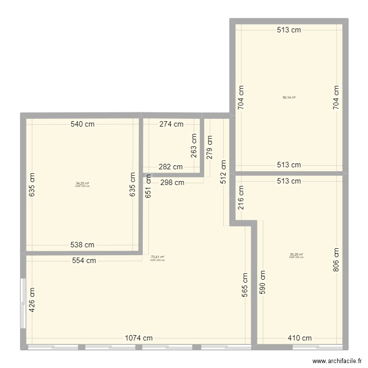 maison senior r de ch. Plan de 4 pièces et 179 m2