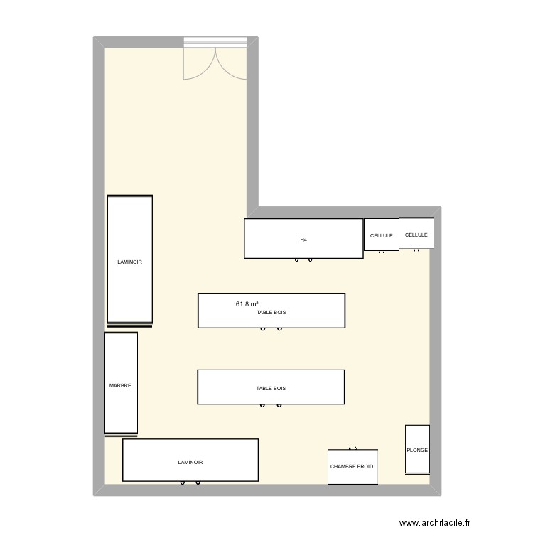 LABO VIENNE A&F. Plan de 1 pièce et 62 m2