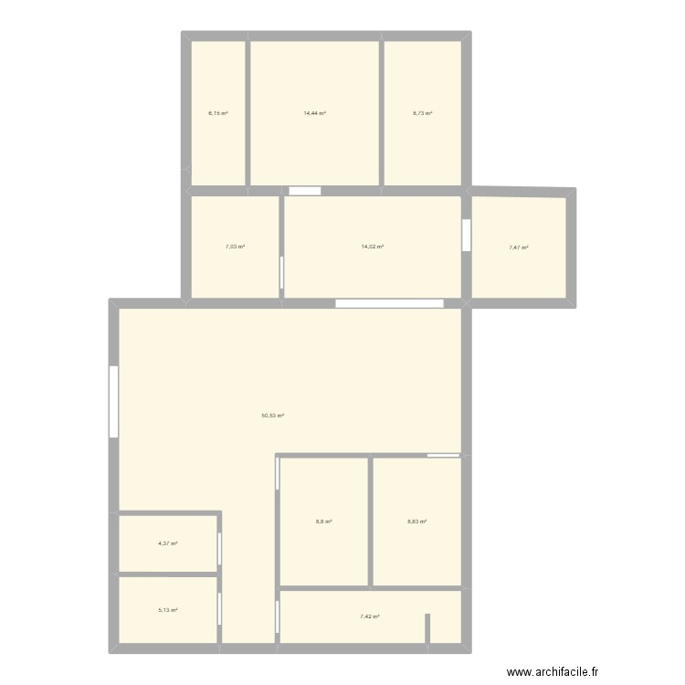 Maison Roqua sans escalier. Plan de 12 pièces et 143 m2