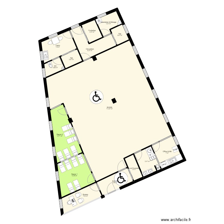 JACQUES-MARIE ROUGE_Plan Projet_Bienvenu. Plan de 15 pièces et 199 m2