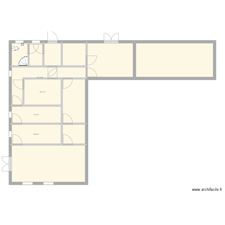 Bourdinais 2. Plan de 13 pièces et 128 m2