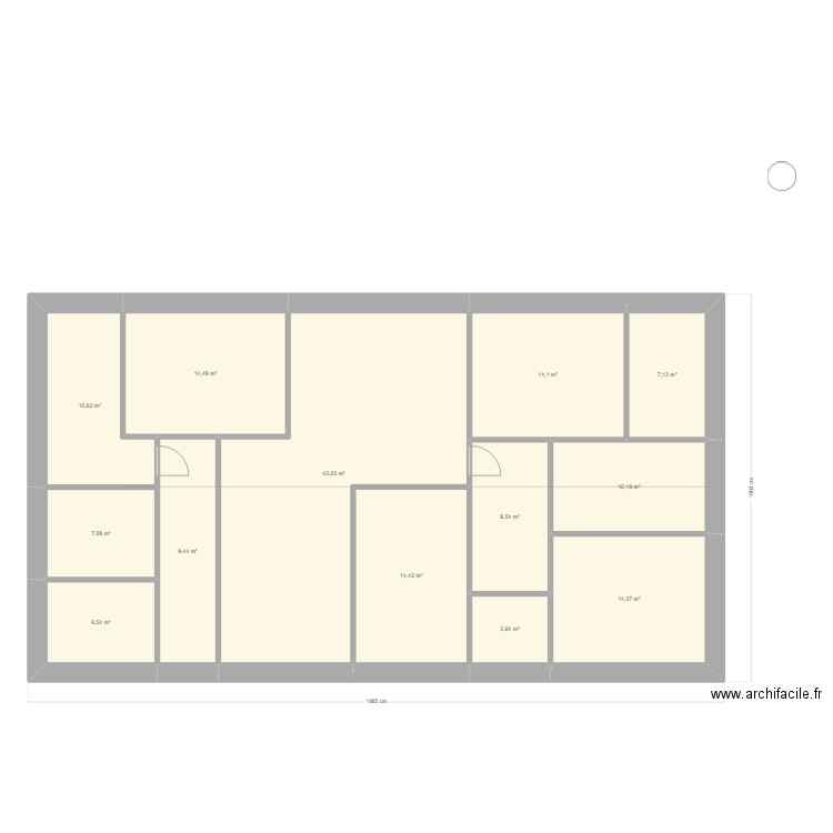 Angera3. Plan de 13 pièces et 163 m2