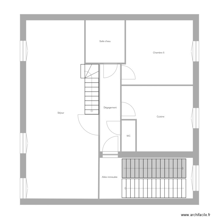 Verdeil Etage 1. Plan de 7 pièces et 97 m2