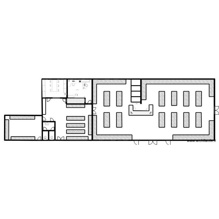 MAGASIN VANNES. Plan de 34 pièces et 481 m2