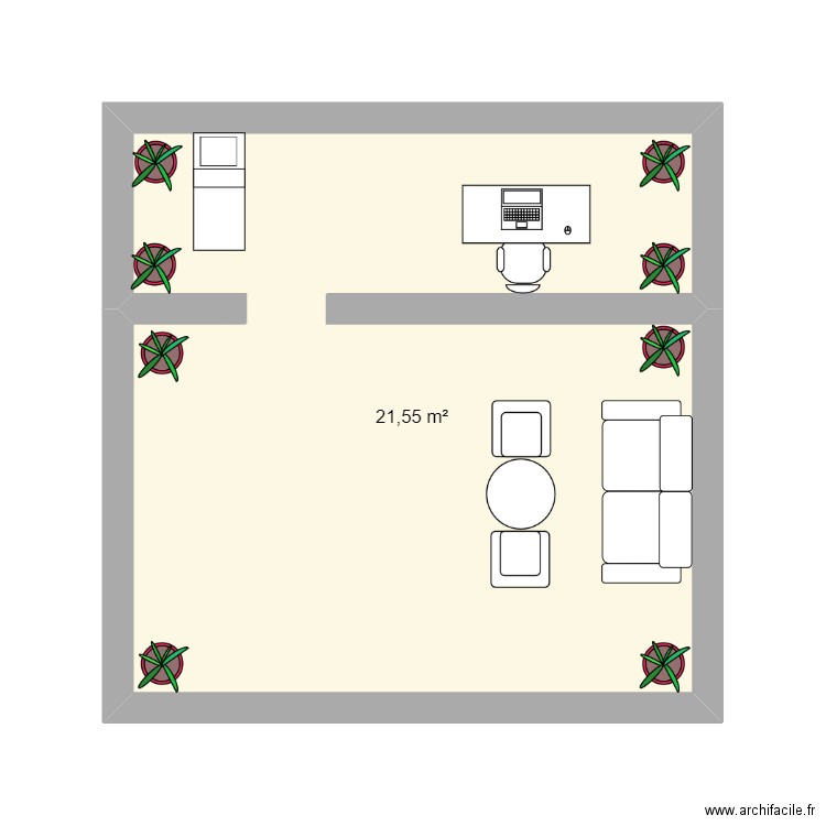 Maison. Plan de 1 pièce et 22 m2