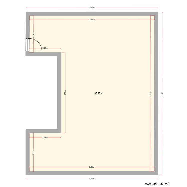 landivisiau5. Plan de 1 pièce et 87 m2