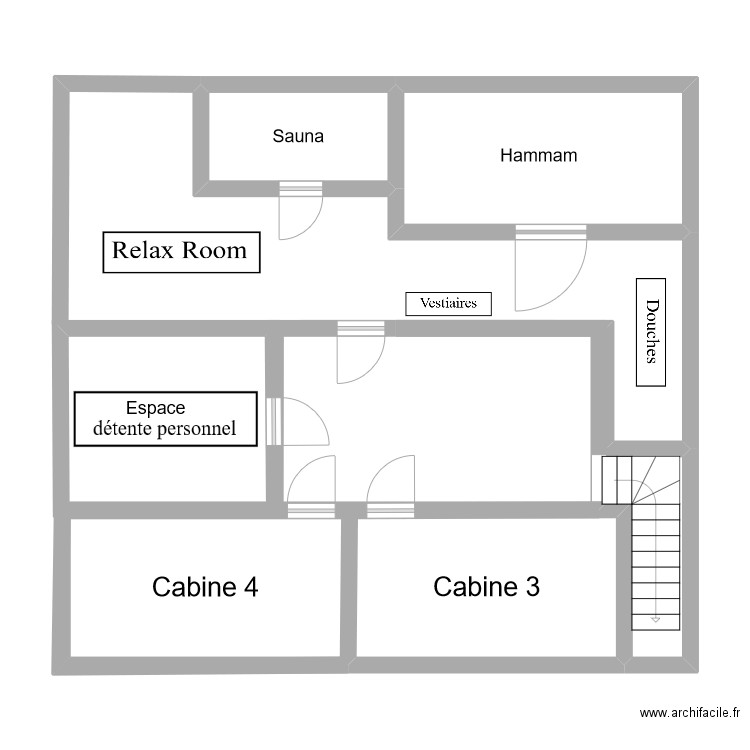 Institut 2. Plan de 6 pièces et 60 m2