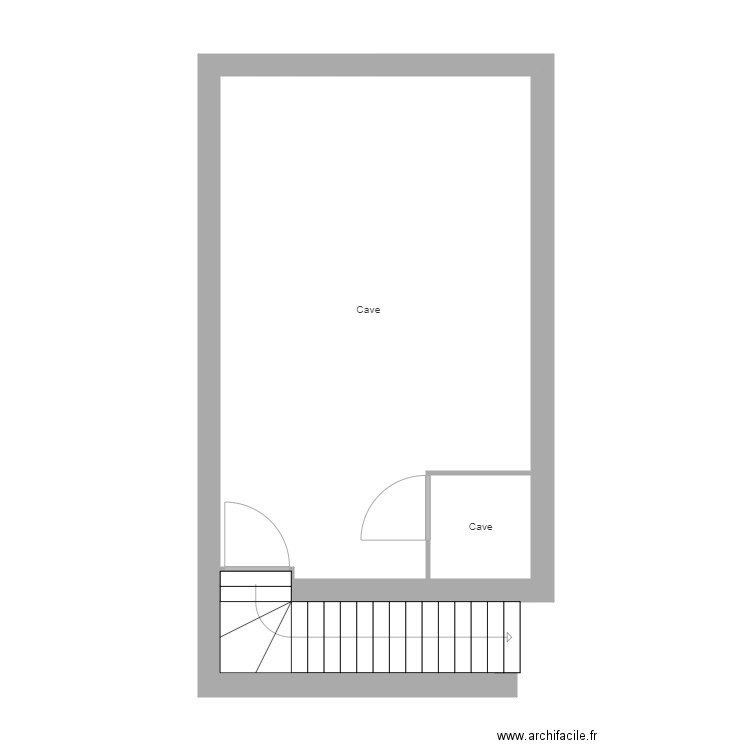 Verdeil Etage -1. Plan de 3 pièces et 42 m2