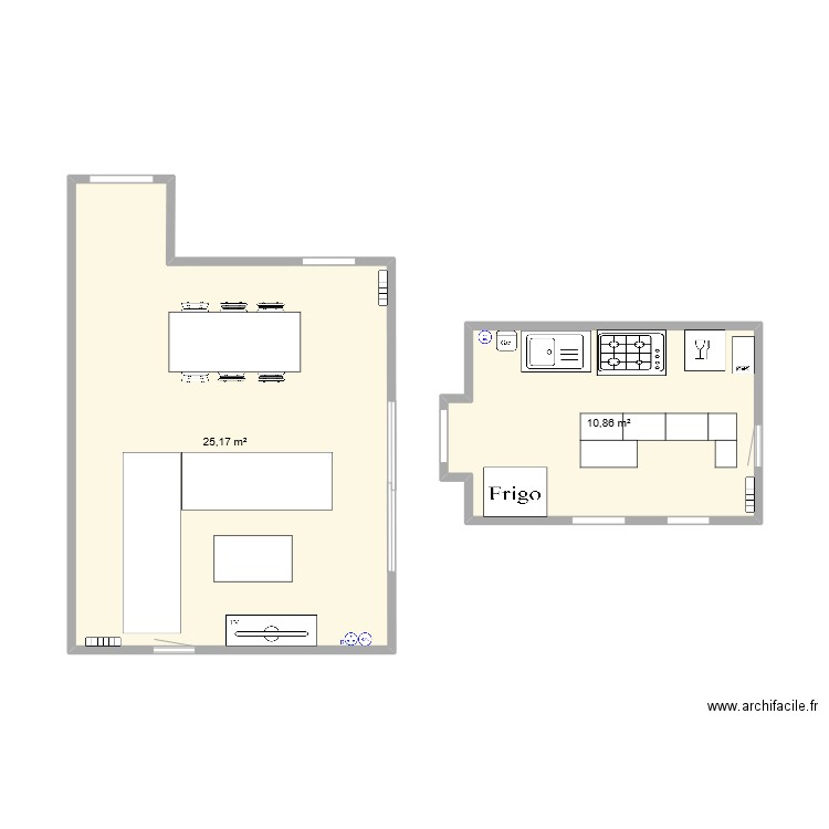 appartement Maréchal Juin. Plan de 2 pièces et 36 m2