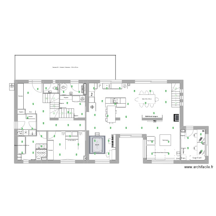 La Salle v15. Plan de 33 pièces et 268 m2