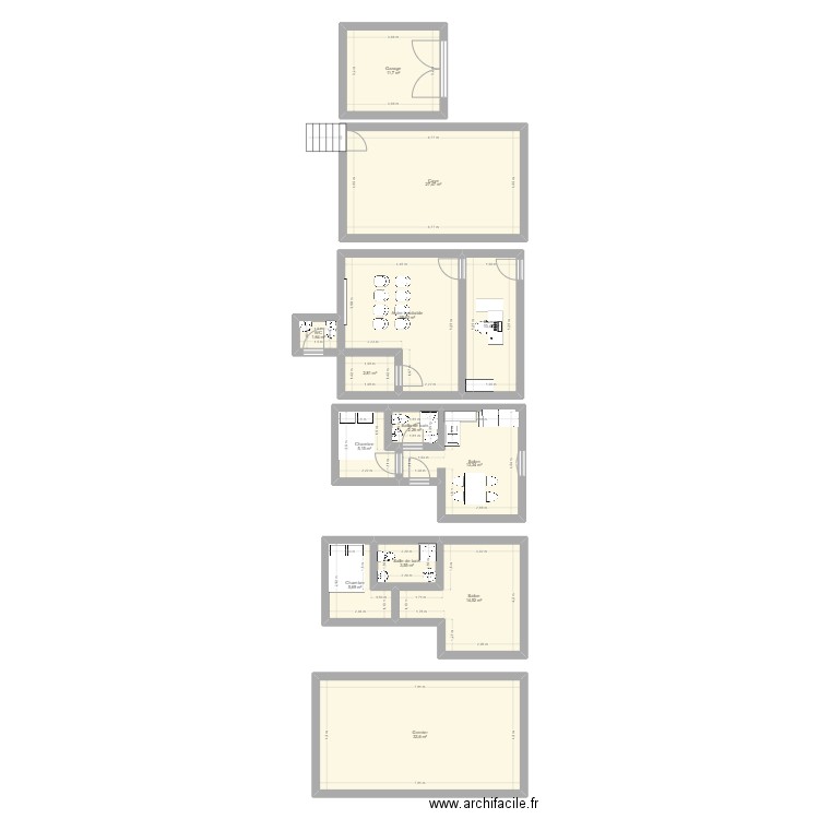 Plan_appartement. Plan de 13 pièces et 152 m2