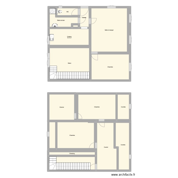 Maison Moelan. Plan de 17 pièces et 193 m2