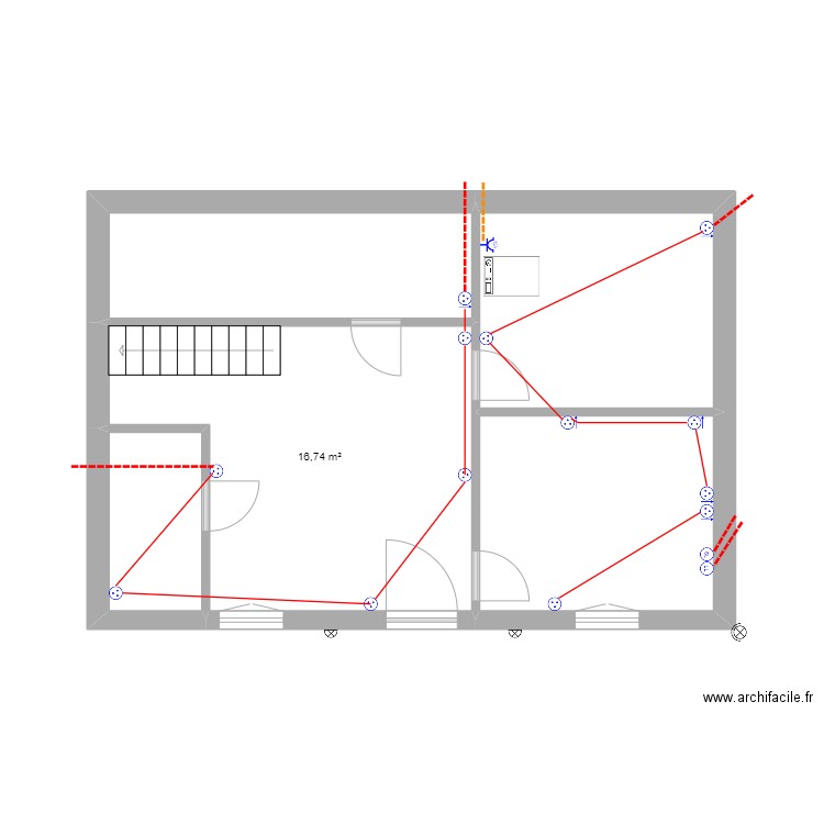 Tertrais pc. Plan de 5 pièces et 46 m2