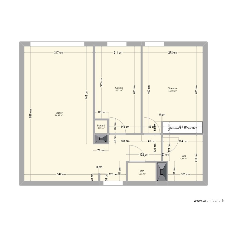 Mingasson - EDL. Plan de 8 pièces et 49 m2