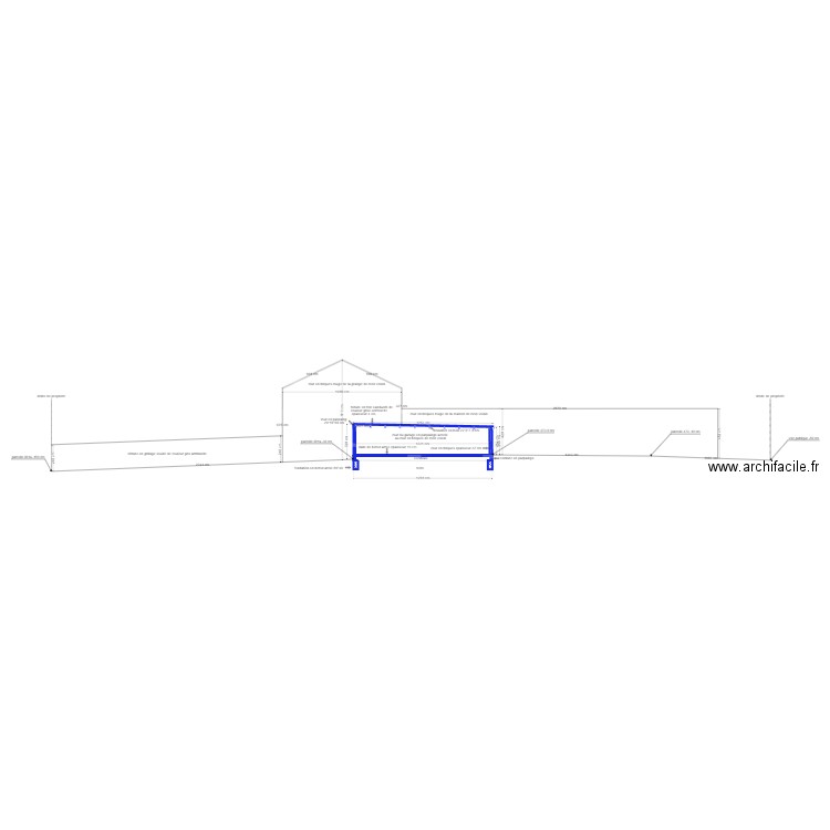 plan de coupe B-B avec projet d'extension 1. Plan de 0 pièce et 0 m2