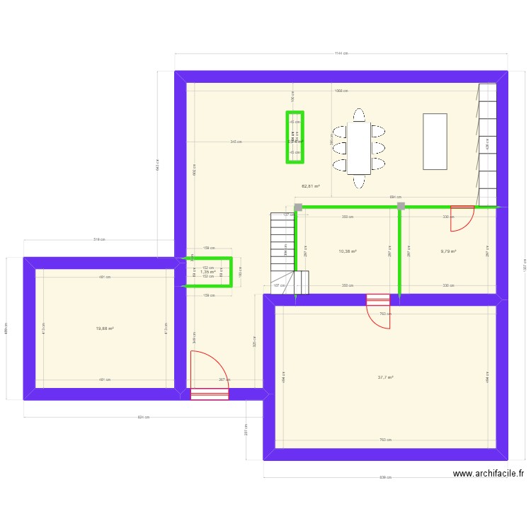maison 3. Plan de 7 pièces et 144 m2
