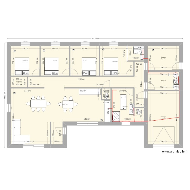 maison 2. Plan de 12 pièces et 177 m2