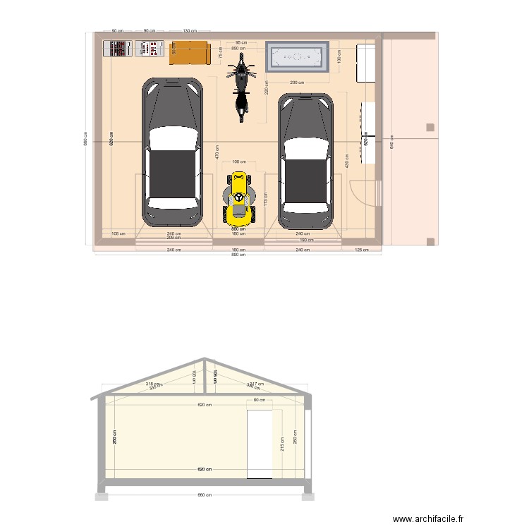 Garage2. Plan de 1 pièce et 53 m2