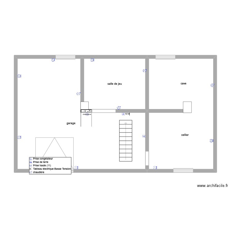 florian RdC pc. Plan de 3 pièces et 83 m2