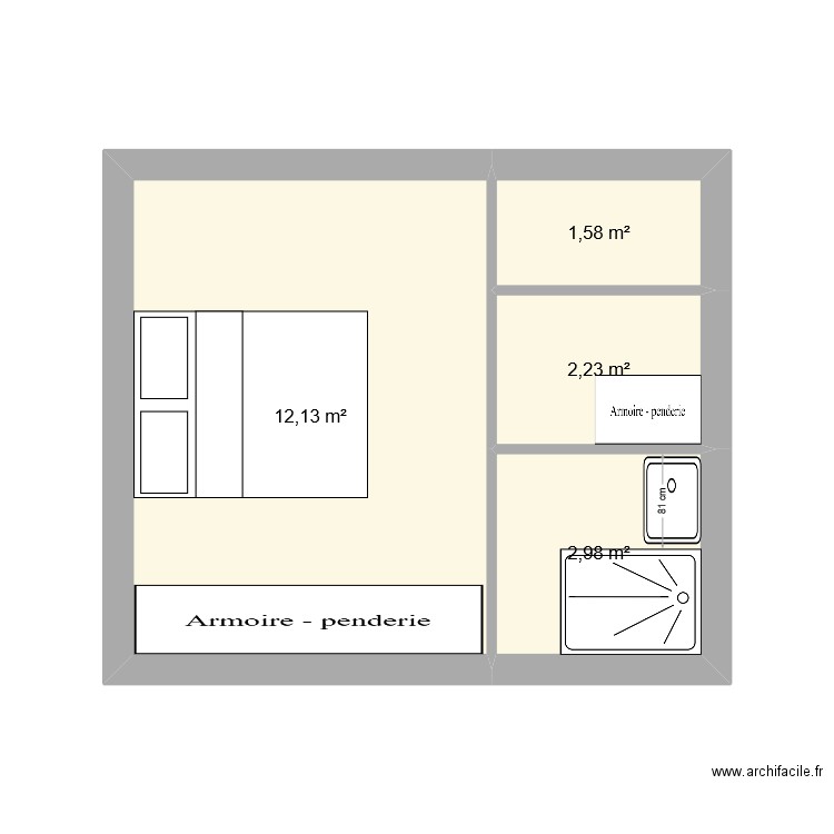 DOMINOCH SUITE1. Plan de 4 pièces et 19 m2