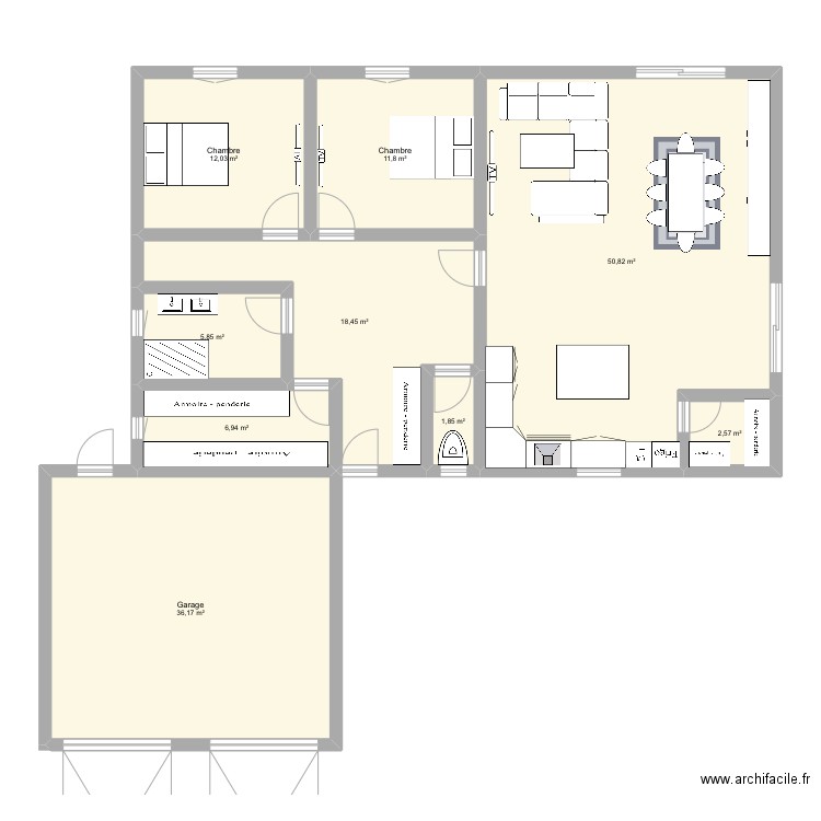 Maison 1. Plan de 9 pièces et 146 m2