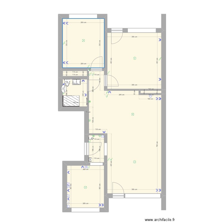 Plan Appartement MLZ. Plan de 7 pièces et 73 m2