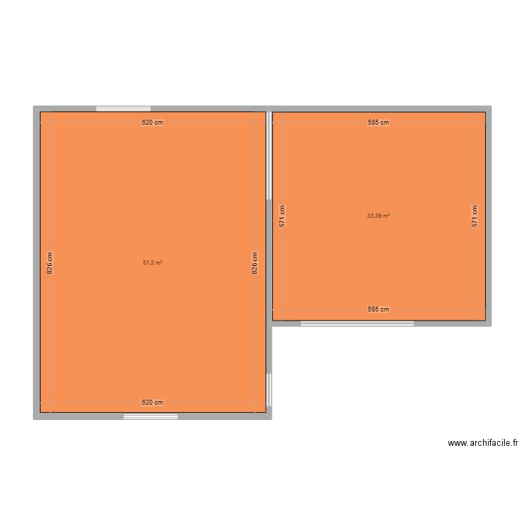 Projet Garage/Dépot. Plan de 2 pièces et 85 m2