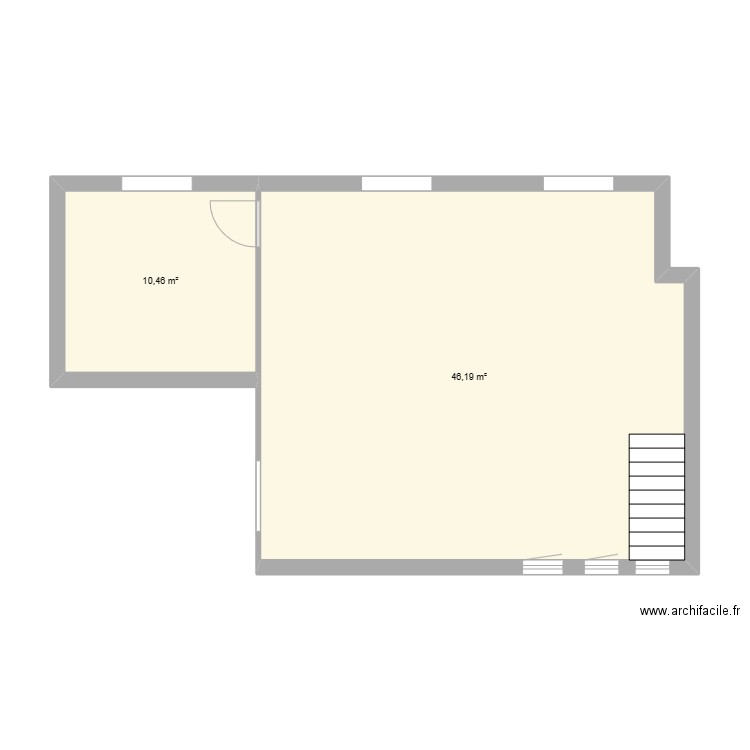 maison 1. Plan de 2 pièces et 57 m2