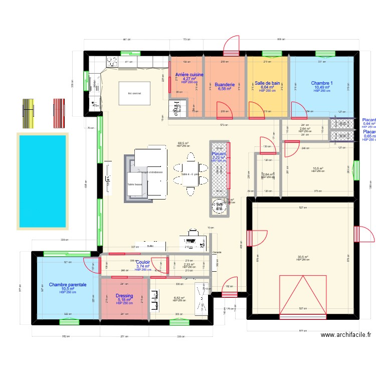 Projet Immobilier 1. Plan de 18 pièces et 179 m2