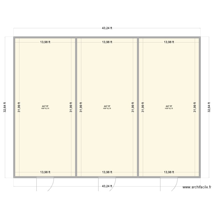 STL Plant (3) 15x33. Plan de 3 pièces et 125 m2