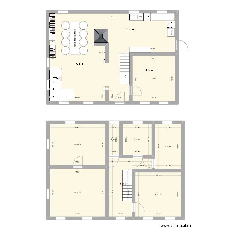 Plan habité de la maison. Plan de 9 pièces et 155 m2