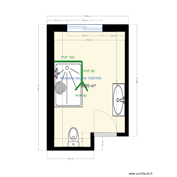 Plan Projet Glaudon. Plan de 1 pièce et 10 m2