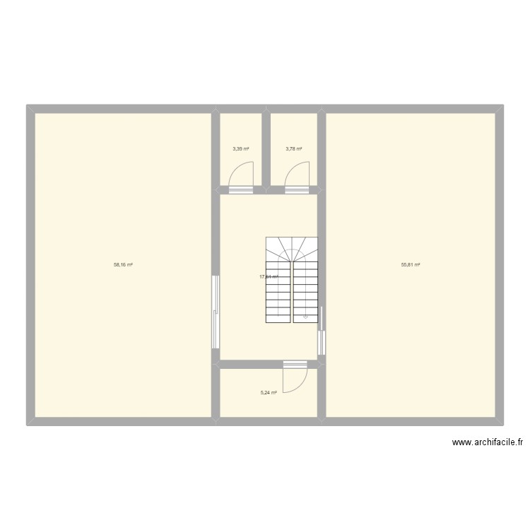 1er étage. Plan de 6 pièces et 144 m2