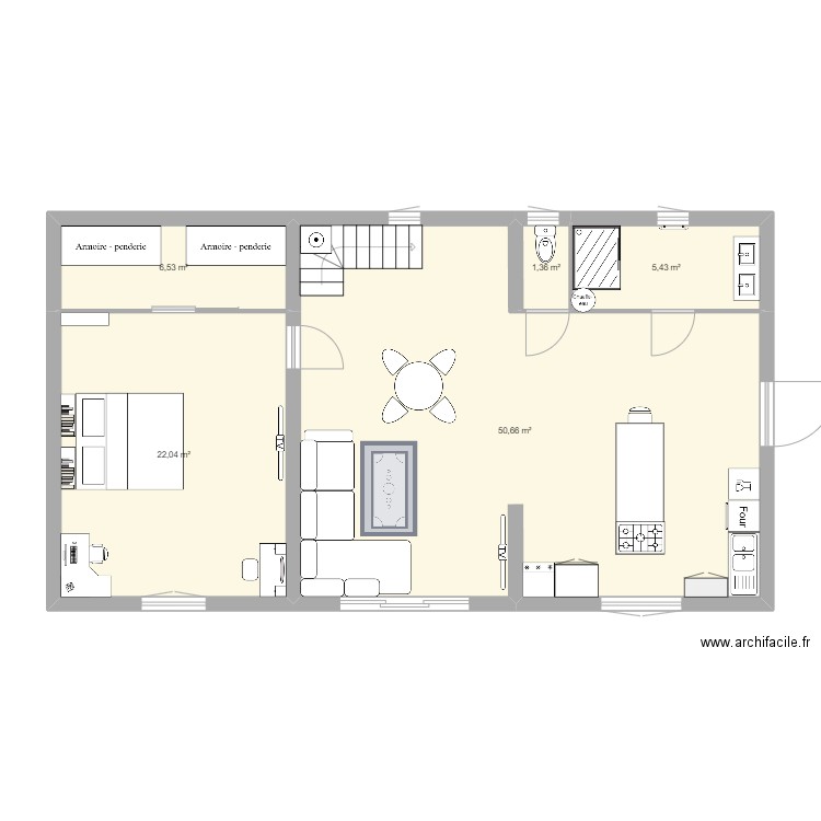 Maison angé capu lulu. Plan de 5 pièces et 86 m2