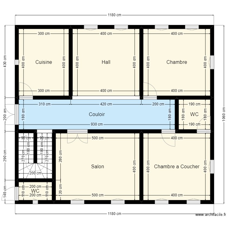 Plan de Terrain de Client 46 45 75 53. Plan de 9 pièces et 107 m2