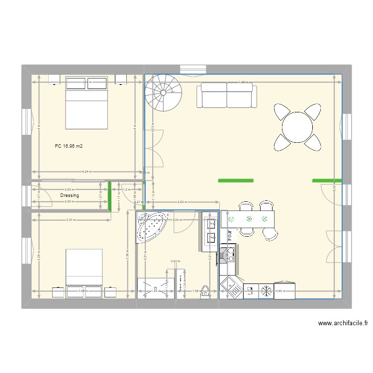 Oléna Ecuelles projet 3.1. Plan de 5 pièces et 99 m2