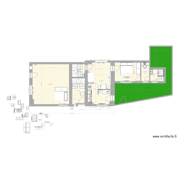 RDC Athis Mons V3. Plan de 8 pièces et 116 m2