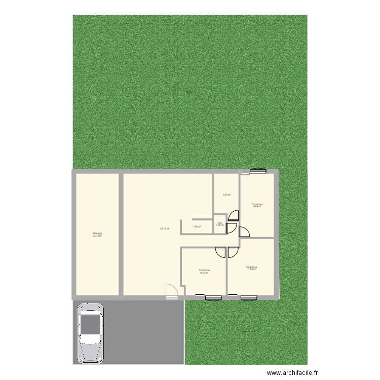 House. Plan de 8 pièces et 105 m2
