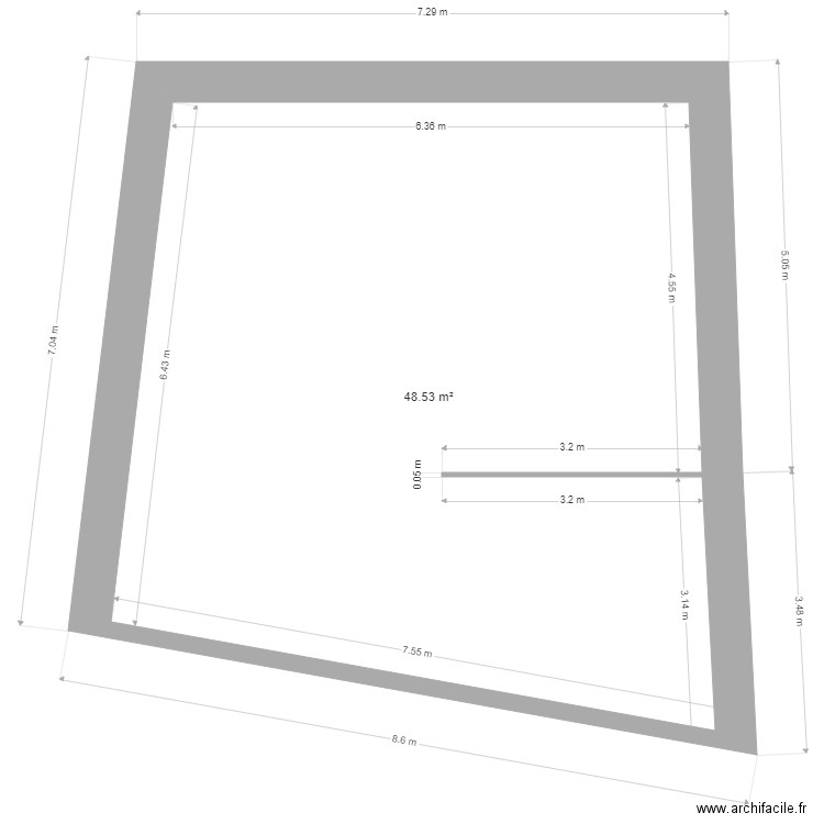 Jarnac base etage. Plan de 1 pièce et 49 m2