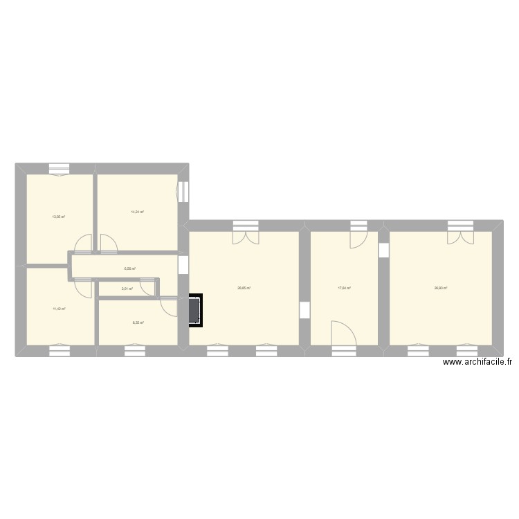 Maison. Plan de 9 pièces et 129 m2