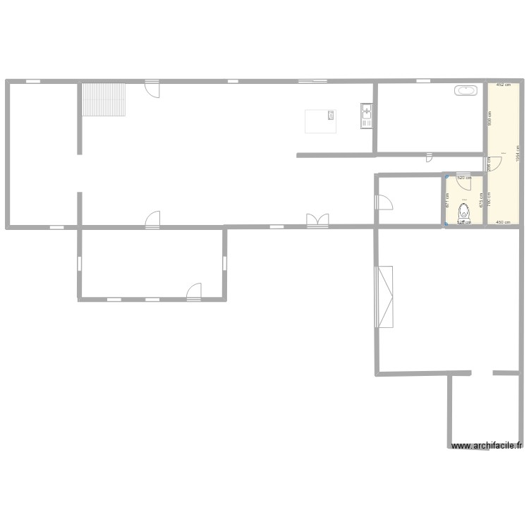 MaisonAlexRDC. Plan de 2 pièces et 123 m2