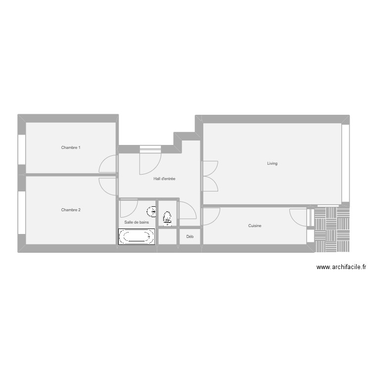 DUBOIS - ANS . Plan de 8 pièces et 73 m2