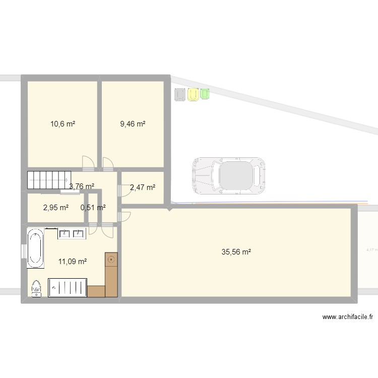 Maison Arthies détails. Plan de 12 pièces et 143 m2