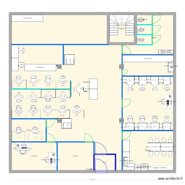LOCAL TLS 3. Plan de 9 pièces et 226 m2