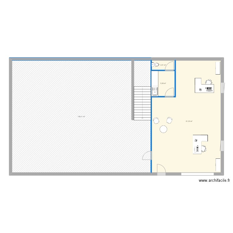 BUREAUX BCS - RCL IMMO 1. Plan de 4 pièces et 207 m2
