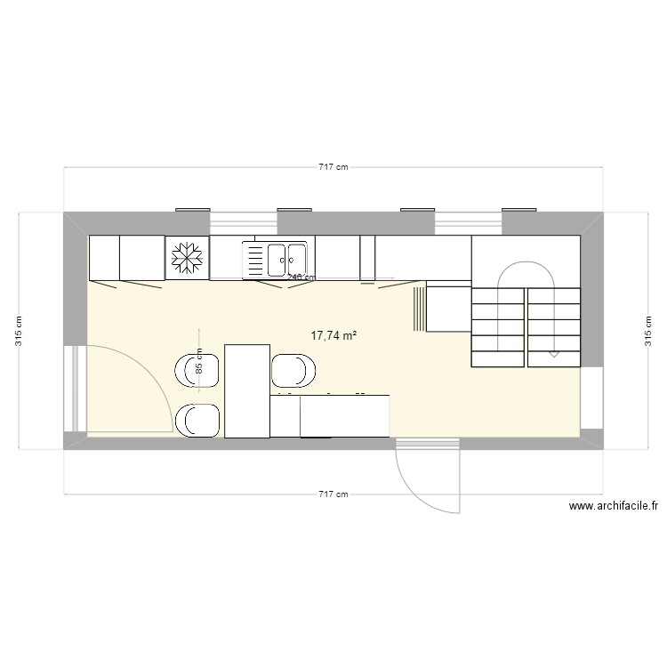 new house 3. Plan de 1 pièce et 18 m2
